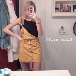 Yellow overall dress